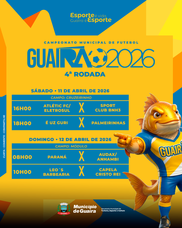 Esportes – Guairão 2026 retoma com rodada quente e clima de decisão no fim de semana