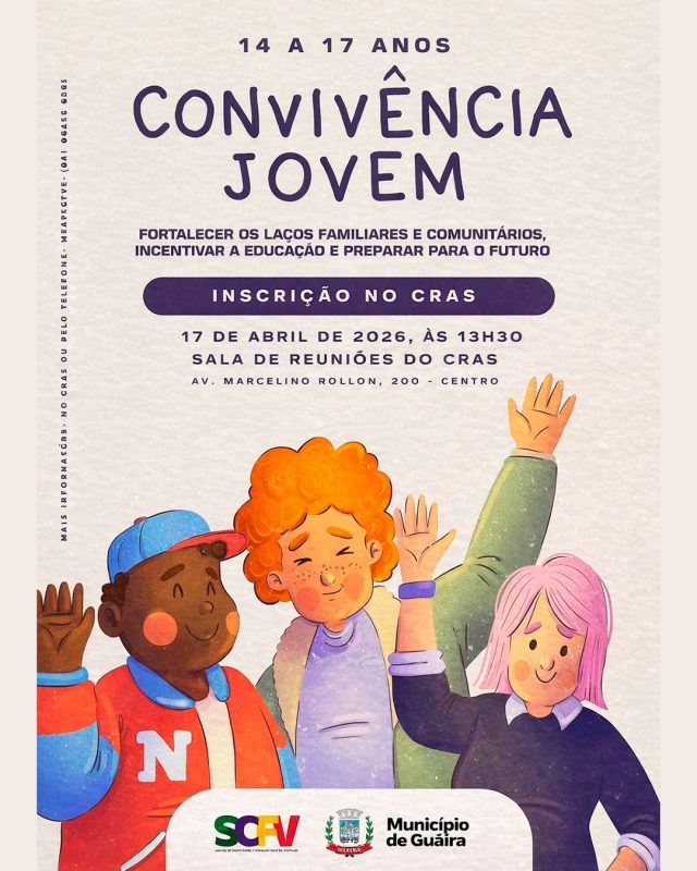 Guaíra – Convivência Jovem abre inscrições para adolescentes