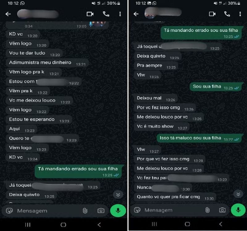 RJ – Jovem descobre que foi estuprada pelo próprio pai após receber mensagens sobre o crime: ‘Me deixou louco por você’