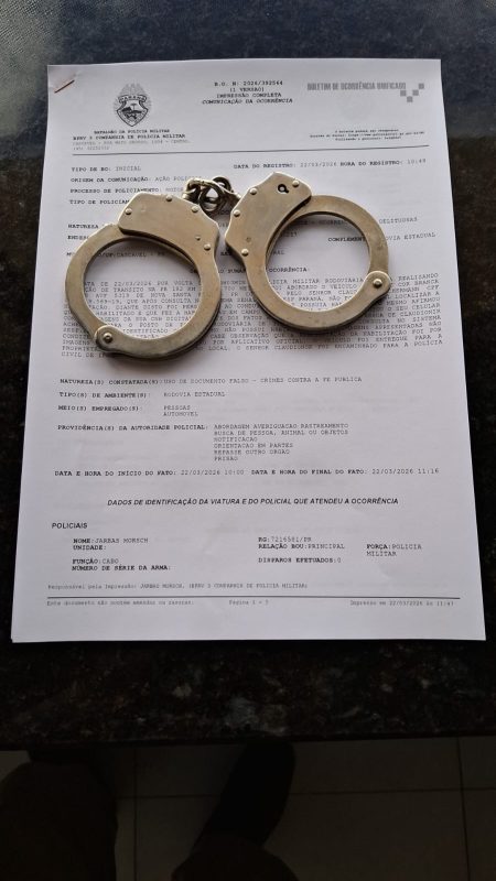 PR 182 – Homem é preso por uso de CNH falsa em Francisco Alves