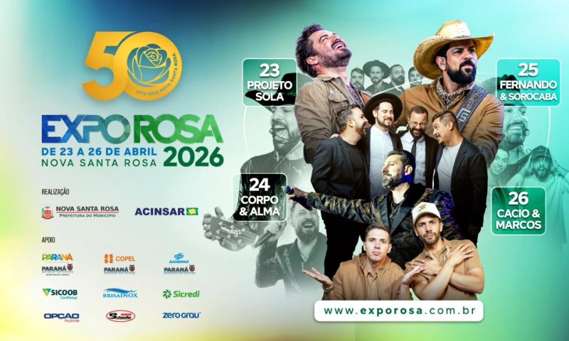 Destaque – Expo Rosa 2026 é oficialmente lançada em Nova Santa Rosa