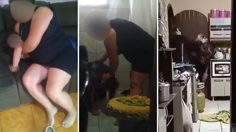 Segurança – ‘Só queria que você tivesse lavado a louça’, disse mãe filmada espancando e enforcando filho no PR; mulher foi presa