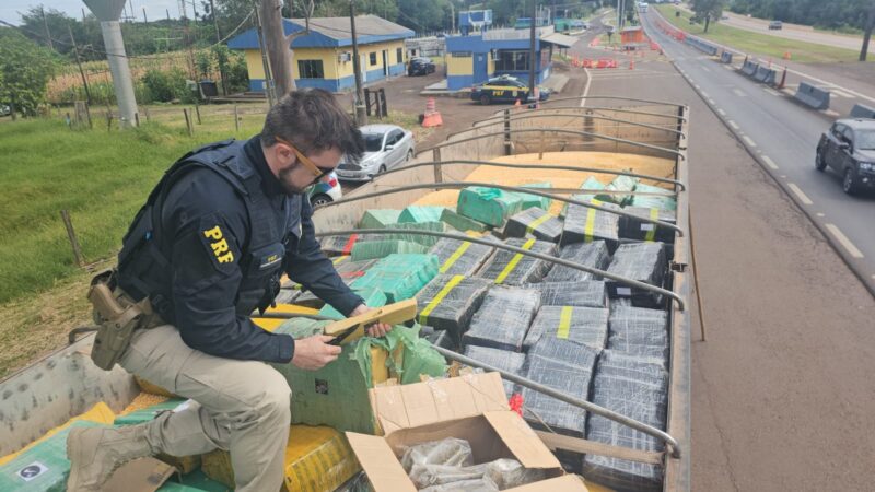 Lindoeste – PRF apreende grande quantidade de maconha na BR 163