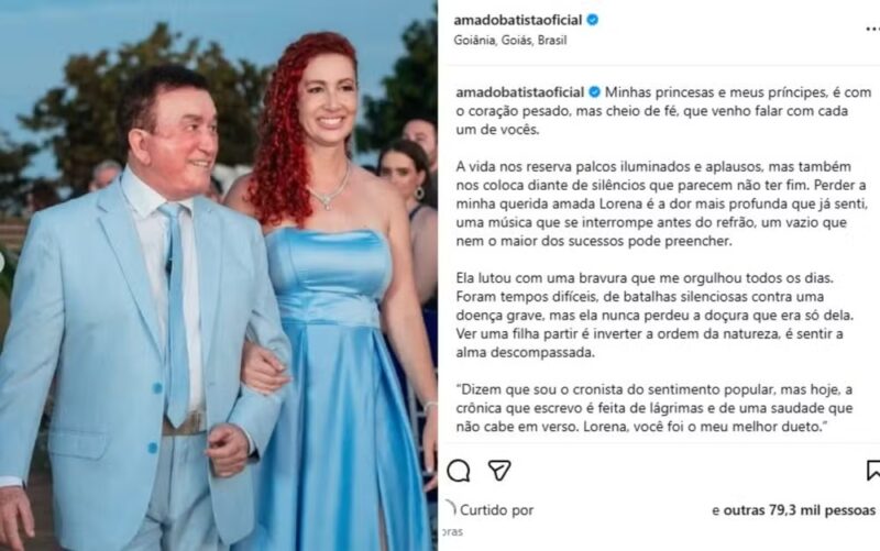 Goiás – Morre filha do cantor Amado Batista, aos 46 anos