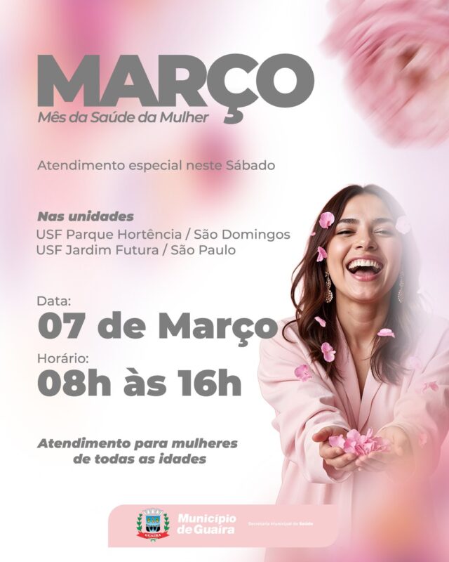 Guaíra – Mês de março inicia dedicado  saúde da mulher