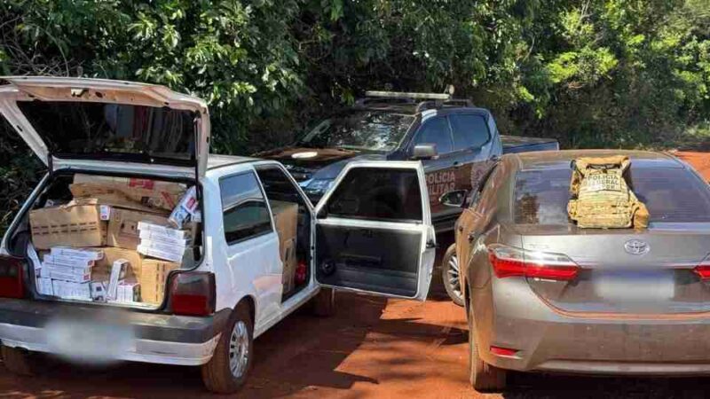 Região – Carro carregado com cigarros do Paraguai é apreendido após fuga em Entre Rios do Oeste