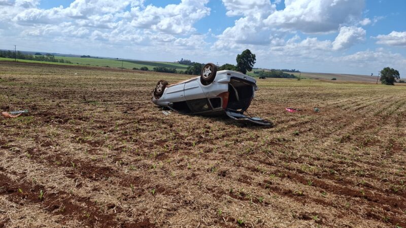 Região – Capotamento deixa homem ferido na PR-581, em Assis Chateaubriand