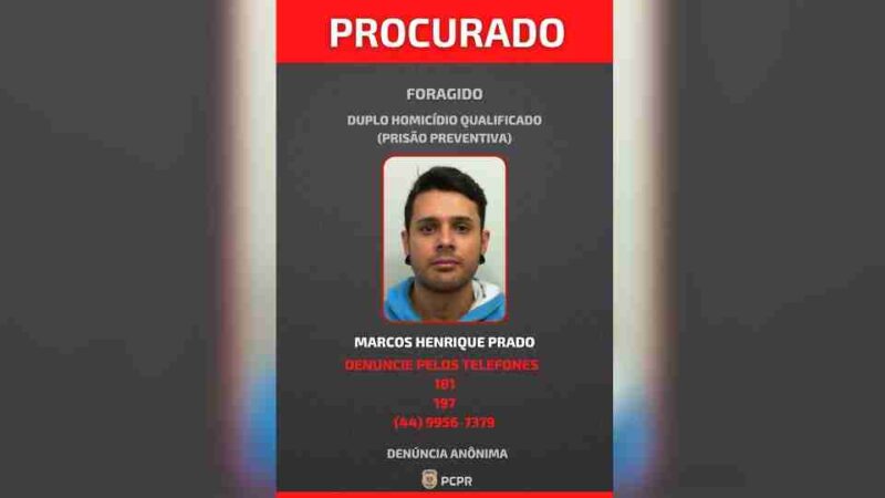 Guaíra – Polícia divulga foto de homem foragido por duplo homicídio