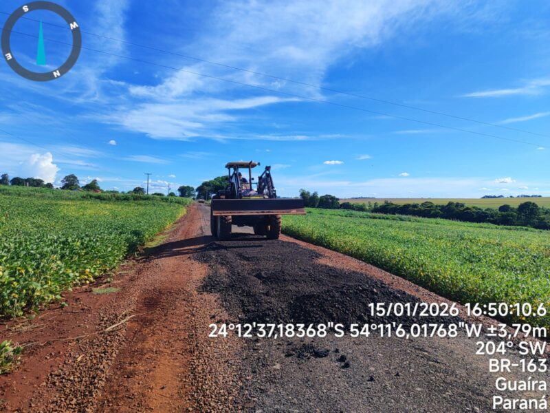 Guaíra – Município executa obras de revestimento em Maracaju dos Gaúchos