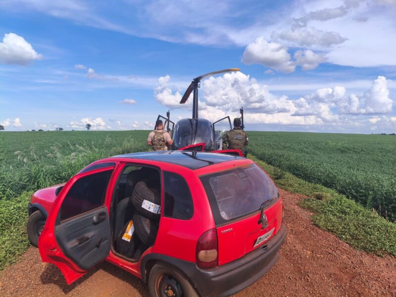 Guaíra – Veículo com produtos ilícitos é abandonado após perseguição na zona rural