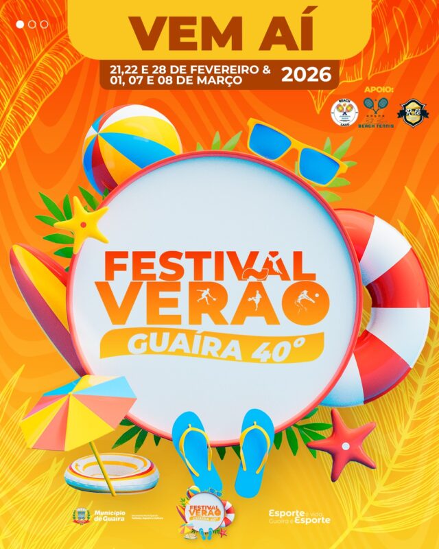 Agenda – Festival de Verão Guaíra 40º – 2026 chega com calendário definido, múltiplos esportes e energia máxima