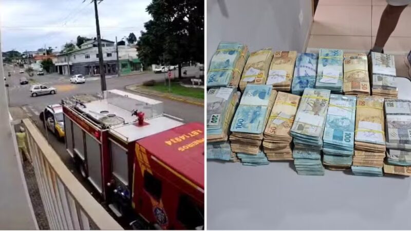 Paraná – Homens jogam bolsas com R$ 1,2 milhão pela janela ao ver polícia entrando em apartamento para investigar outro crime