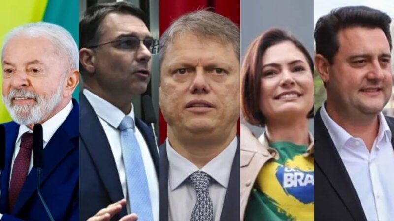 Pesquisa: Lula empata no 2º turno com Flávio, Tarcísio, Michelle e Ratinho