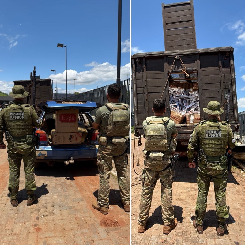 Guaíra – PF e BPFron apreendem veículos com mais de 11 mil pacotes de cigarros no Lago de Itaipu