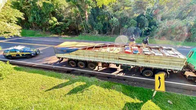 BR 277 – PRF apreende mais de uma tonelada de maconha em carga de trigo