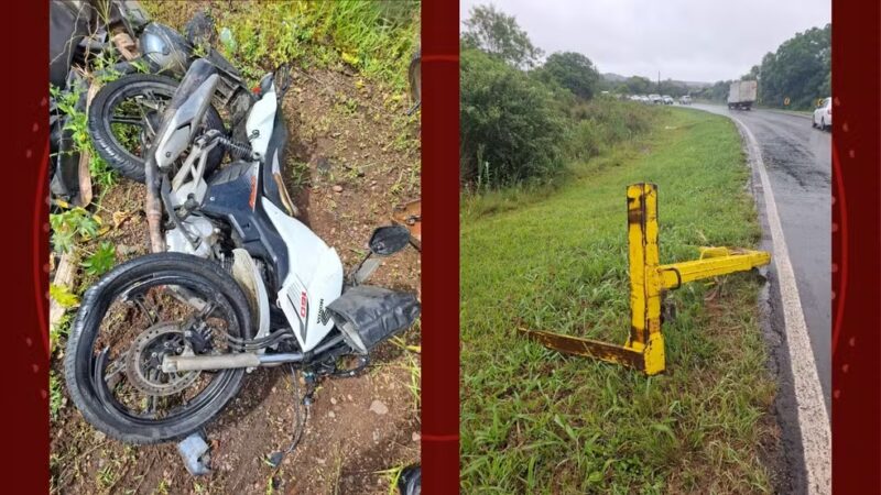 Paraná – Motociclista morre após peça de ferro se soltar de caminhão e atingi-lo em rodovia