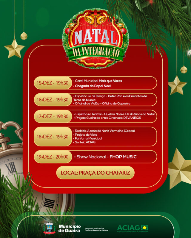 Destaque – Guaíra lança o Natal da Integração 2025 com programação especial