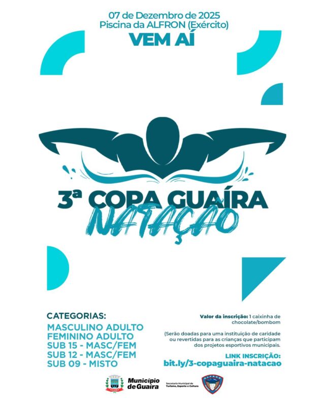 Evento – 3ª Copa Guaíra de Natação será realizada em dezembro
