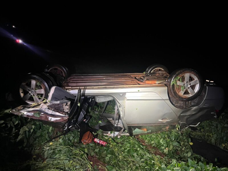 PR 486 – Motorista e quatro crianças ficam feridos em acidente em Tupãssi