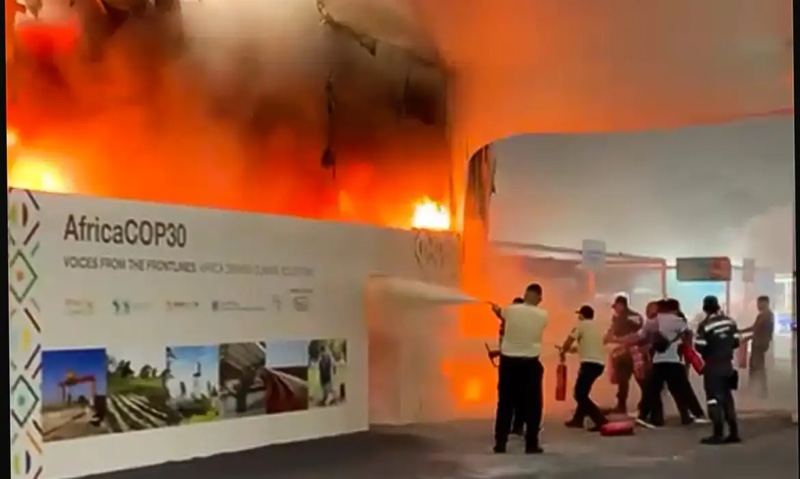 Brasil – Incêndio atinge parte do pavilhão da COP30, em Belém