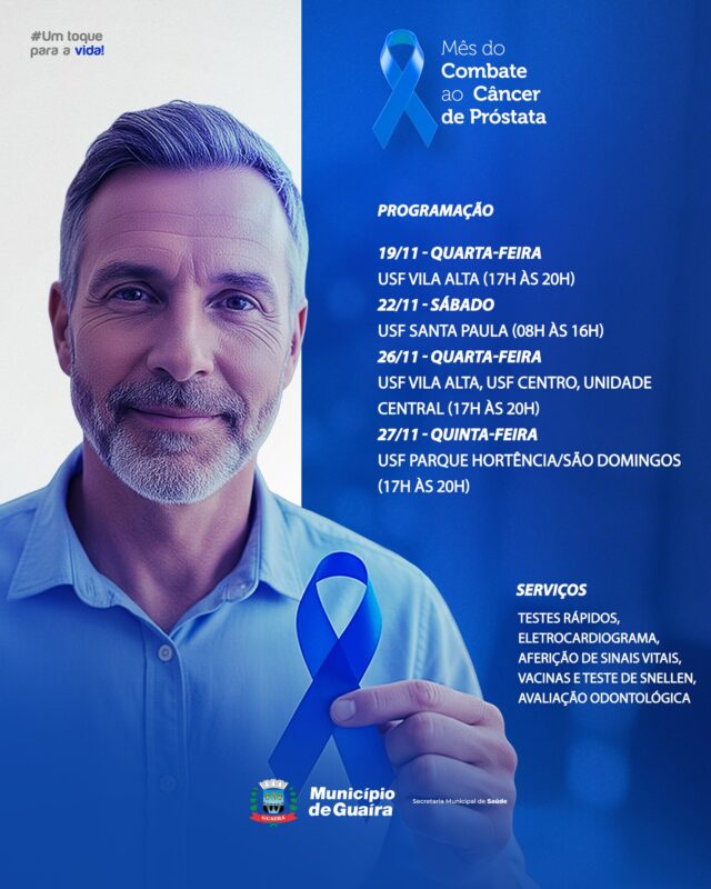 Guaíra – Secretaria Municipal de Saúde reforça cuidados voltados  saúde do homem durante o Novembro Azul