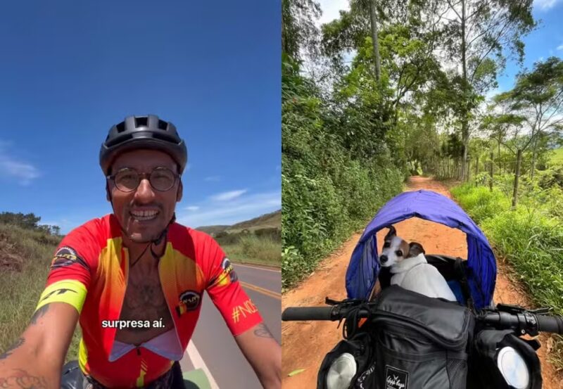 SC – Ciclista percorre 12 mil km por 11 estados com cachorra após superar câncer em estágio terminal: ‘Viver o meu sonho’