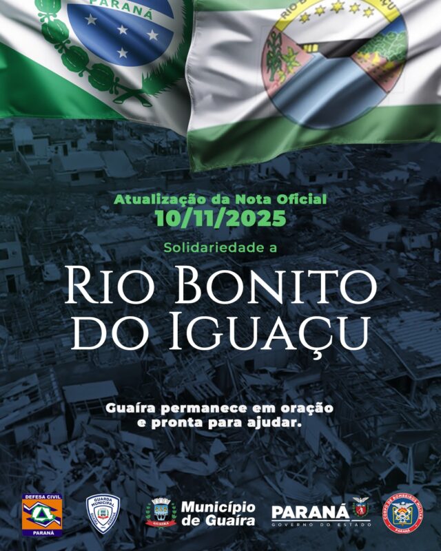 Guaíra – Município reforça solidariedade e orienta sobre doações destinadas a Rio Bonito do Iguaçu