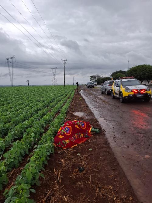 PR 585 – Idoso morre atropelado por carro em São Pedro do Iguaçu