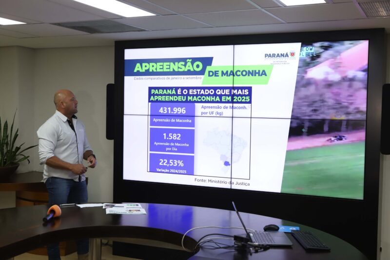 Balanço – Apreensões de drogas aumentam 21% nos primeiros nove meses de 2025 no Paraná