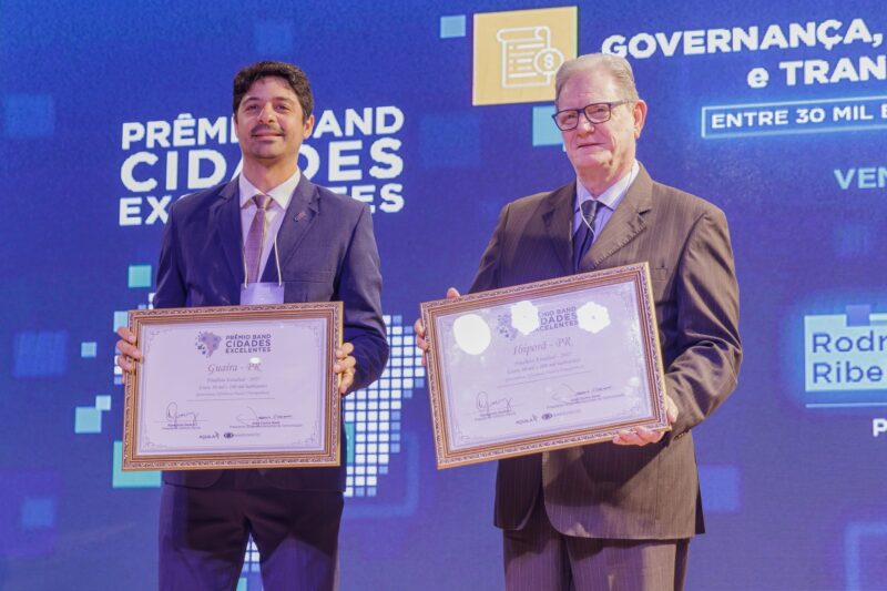 Curitiba – Guaíra entre as cidades mais transparentes e eficientes do Paraná no Prêmio Band Cidades Excelentes 2025