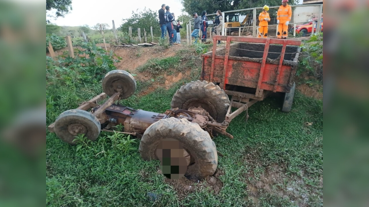 MG – Adolescente tenta dirigir trator, cai em represa e morre preso na cabine