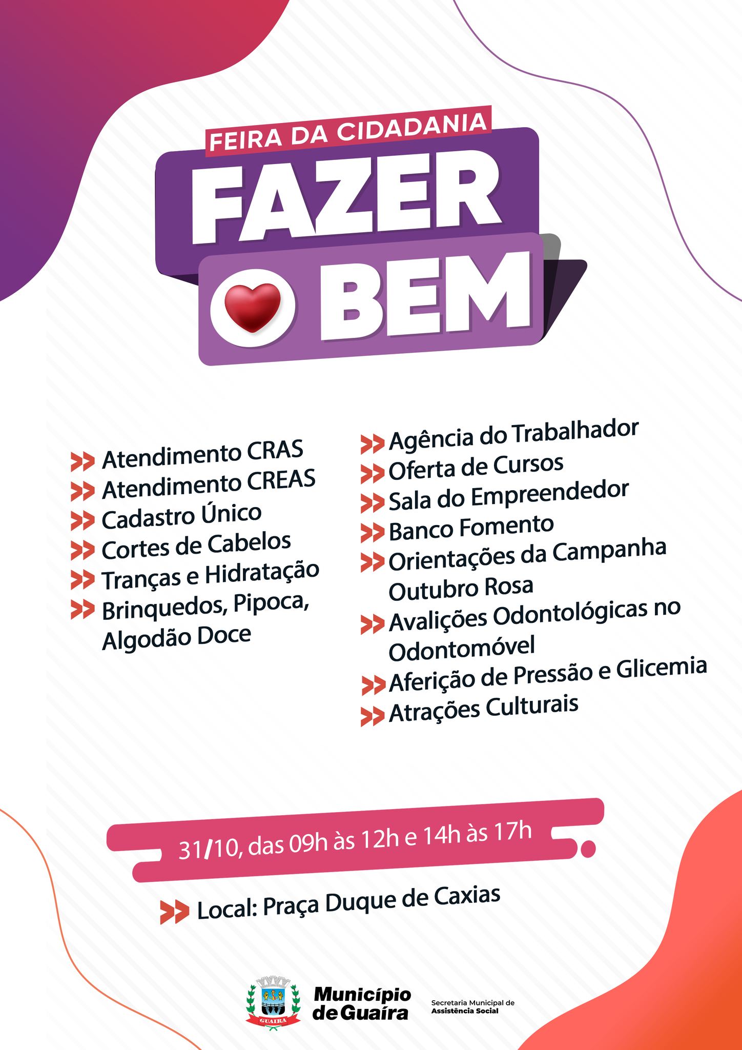 Guaíra – Município realiza 3ª edição da Feira da Cidadania “Fazer o Bem” com diversos serviços gratuitos