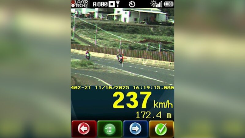 BR 369 – Moto é flagrada a 237km/h em Corbélia