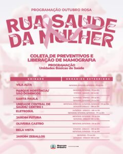 Saúde – Município de Guaíra divulga programação especial nas UBS para campanha Outubro Rosa
