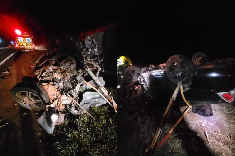 Paraná – Quatro pessoas morrem e outras quatro ficam feridas após carros baterem de frente em rodovia