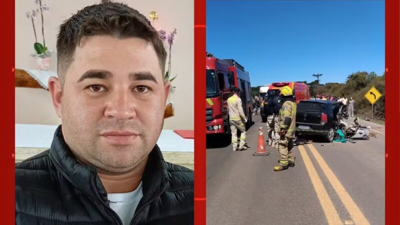 BR 153 – Pai e filho bebê morrem, mãe fica presa  s ferragens e casal que estava em outro carro fica ferido em acidente no Paraná