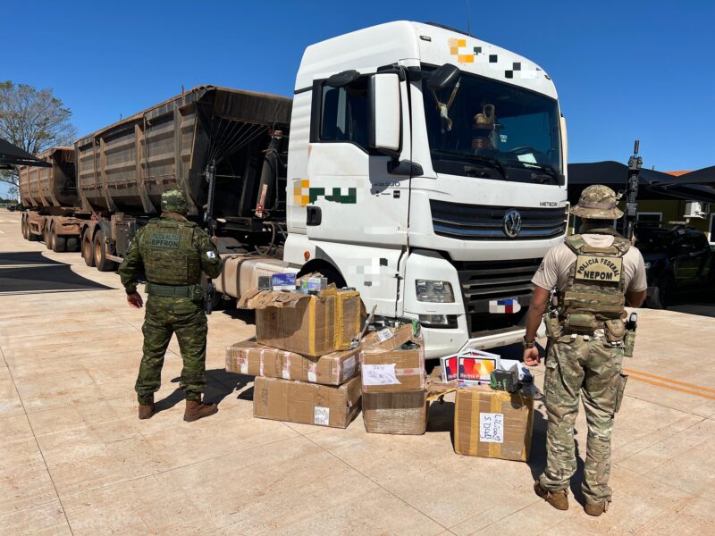 Guaíra – PF e BPFron apreendem meio milhão em eletrônicos contrabandeados do Paraguai