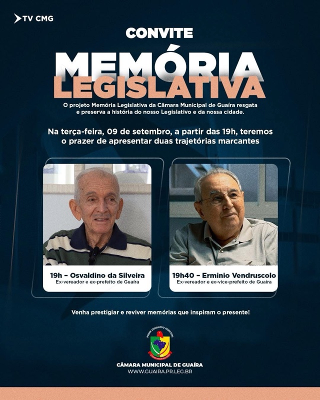 Destaque – Projeto Memória Legislativa resgata a história política de Guaíra
