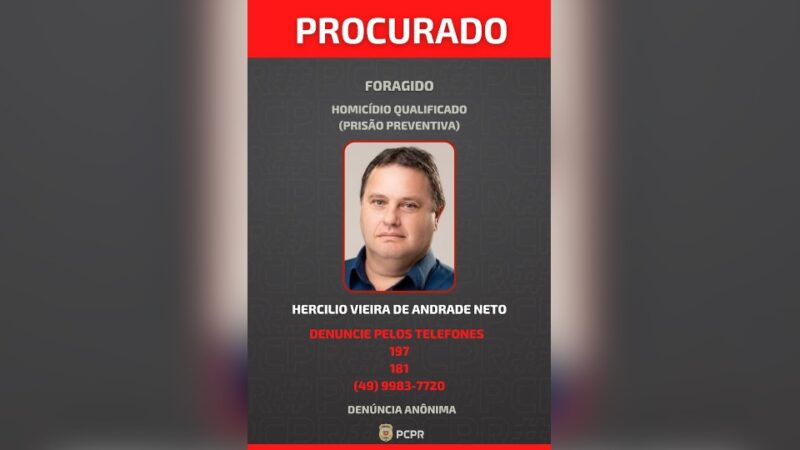 Paraná – Vice-prefeito de município do interior está foragido por homicídio qualificado