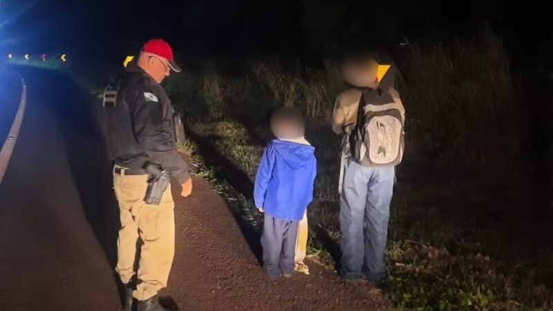 BR 369 – Crianças são encontradas andando em rodovia do PR após fuga para ver influenciador