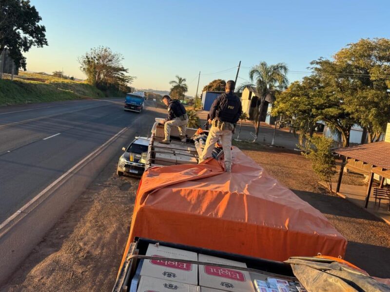 BR 163 – PRF apreende 600 mil maços de cigarros em Mercedes