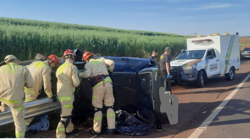 Francisco Alves – Condutora morre e passageira fica ferida após carro capotar na PRC 272