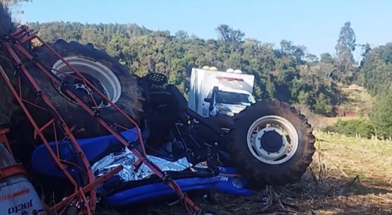 Paraná – Produtor rural morre prensado por trator após cair de barranco em lavoura