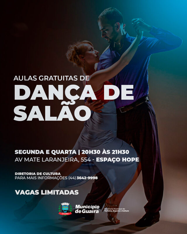 Município inicia aulas gratuitas de Dança de Salão no mês de agosto