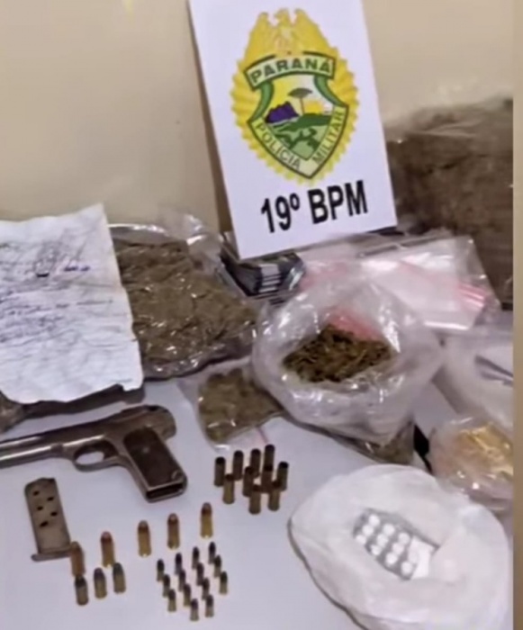 Toledo – Polícia Militar fecha ponto de tráfico em Novo Sarandi e prende homem; arma também foi apreendida