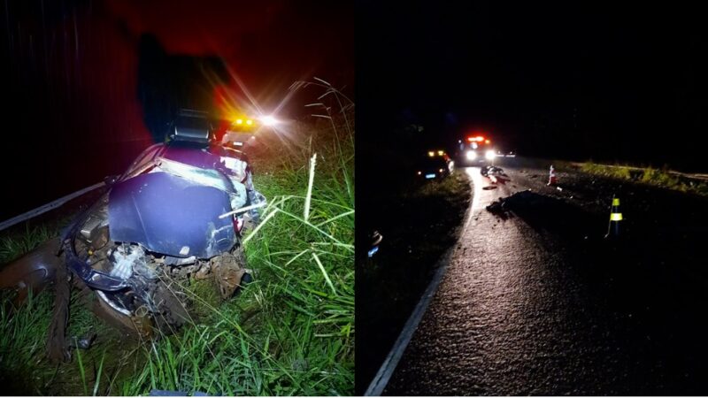 Trânsito – Batida frontal deixa jovem morto na PR 475, em Quedas do Iguaçu