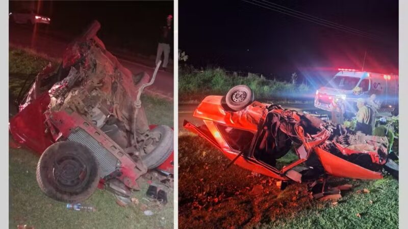 Trânsito – Motorista morre após bater em carro e capotar na margem de rodovia, no interior do PR