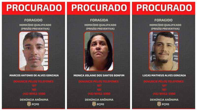 Toledo – Polícia Civil divulga imagens de foragidos por homicídio