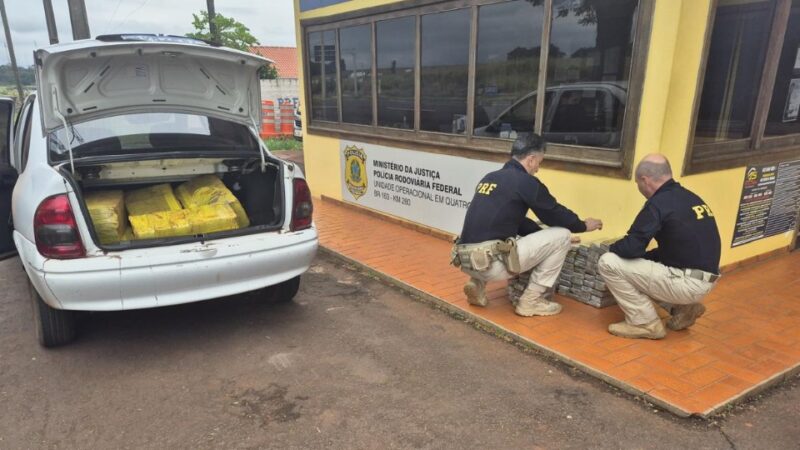 Marechal – Quase 300 kg de maconha apreendidos em carro na BR 163