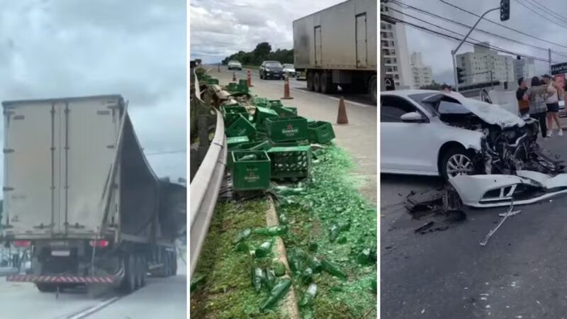 Paraná – Motorista de caminhão desgovernado que provocou 18 acidentes e derrubou garrafas de cerveja é condenado e solto no mesmo dia